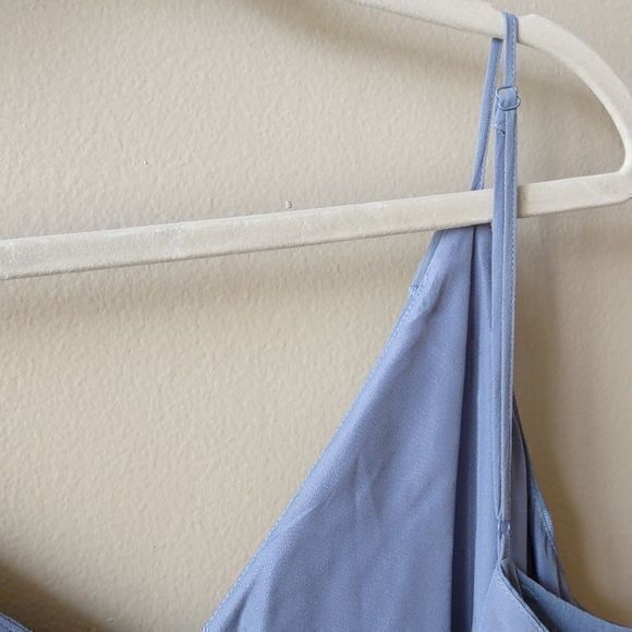 Keepsake Hideaway Blue Hydrangea Ruffled‎ Midi Dress Sz L - Picture 12 of 16